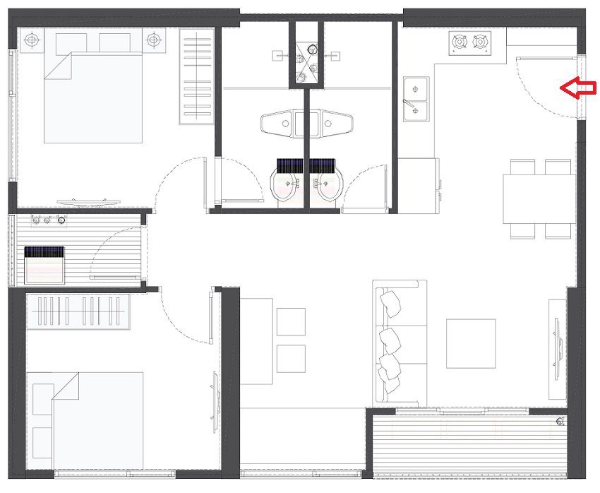 Thiết kế căn hộ 2 ngủ 2 wc Vinhomes Smart City