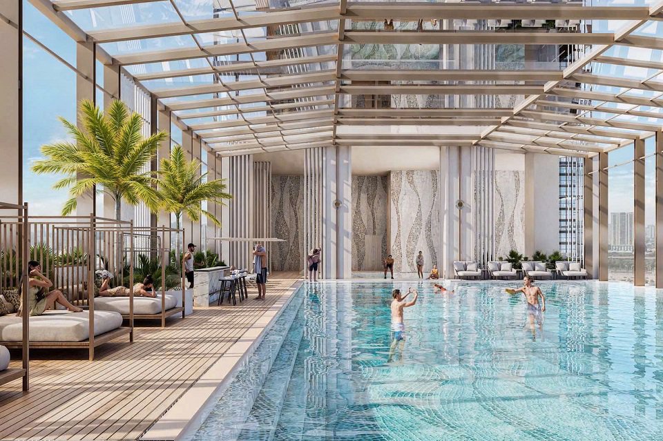 bể bơi bốn mùa trong nhà sun feliza suites